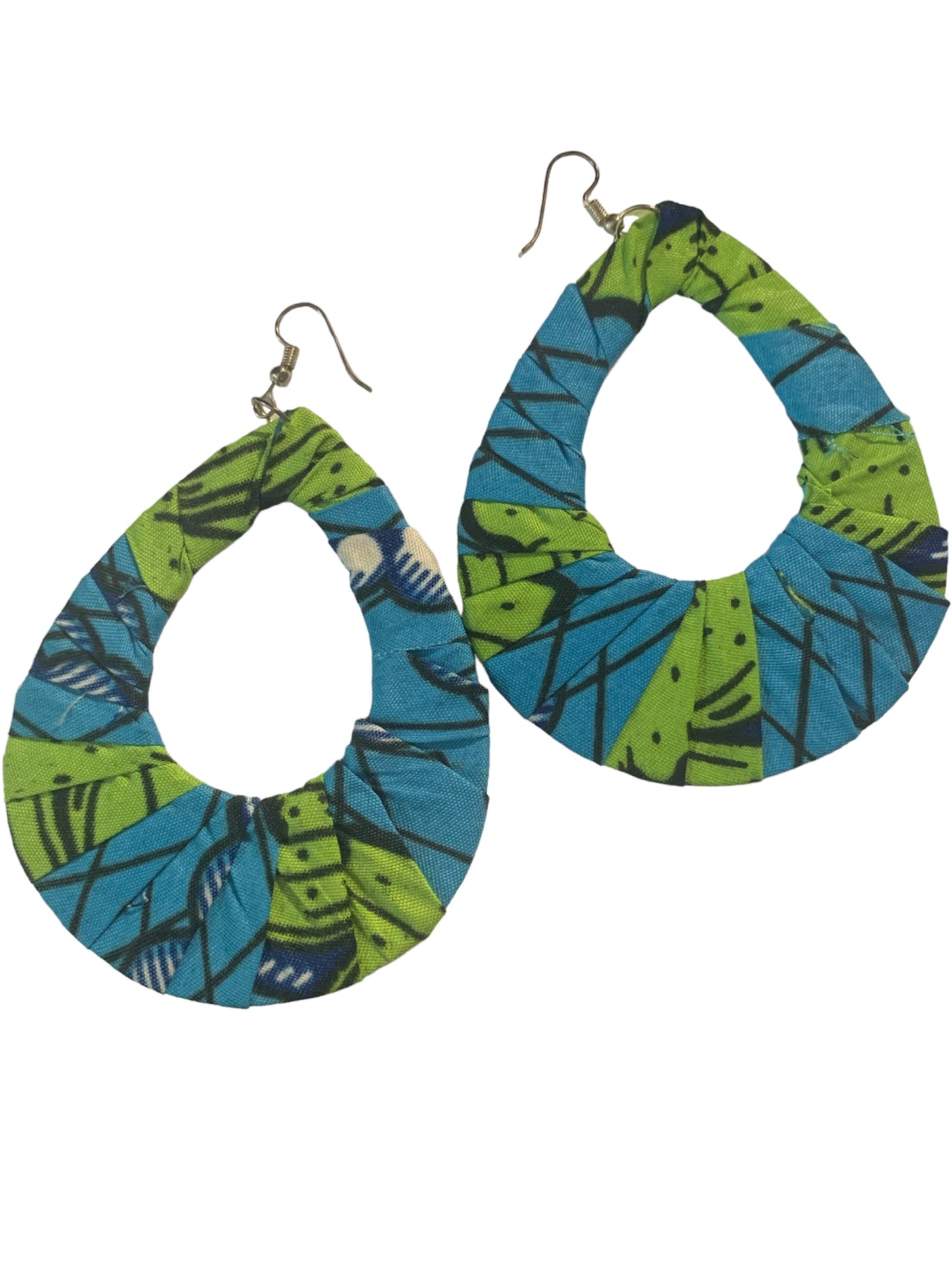 Blue Green Mixed Styling Women's African Metro Styled Wood  Fashion Statement  Earrings Jewelry