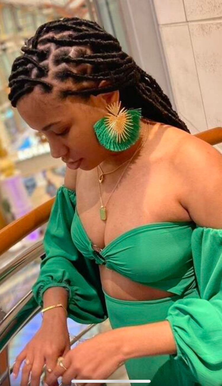New Trendy Fan Tassel Bamboo Statement Fashion Earrings Ladies Women’s Jewelry