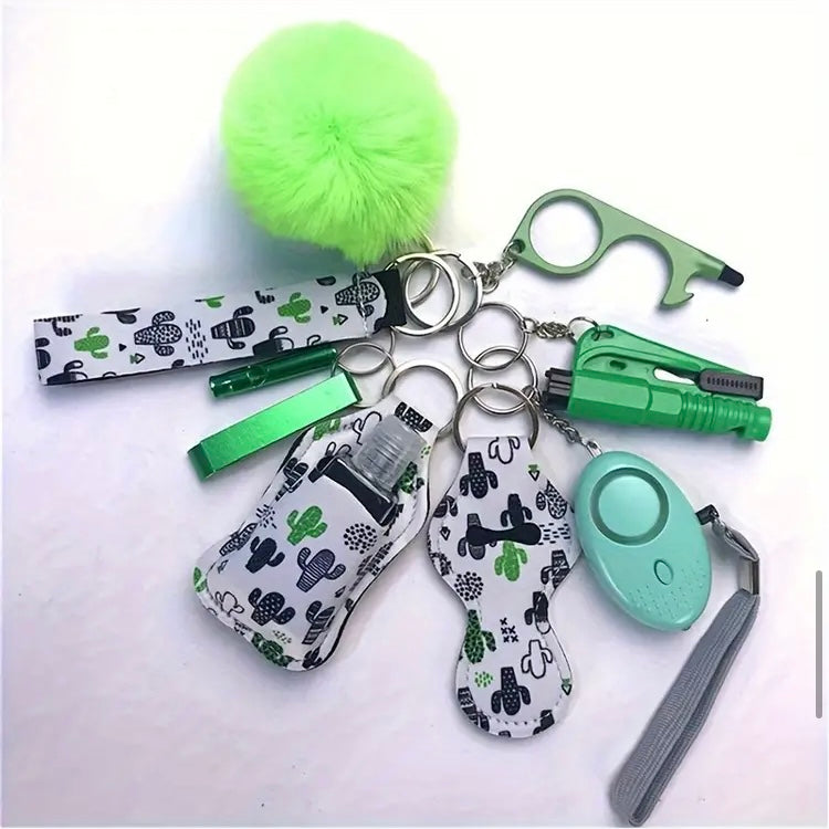 Self-Awareness Fashionista Self-Defense Keychains for Safety Alarm w Contactless Door Opener, Decorative Accessories, Perfect for Protection