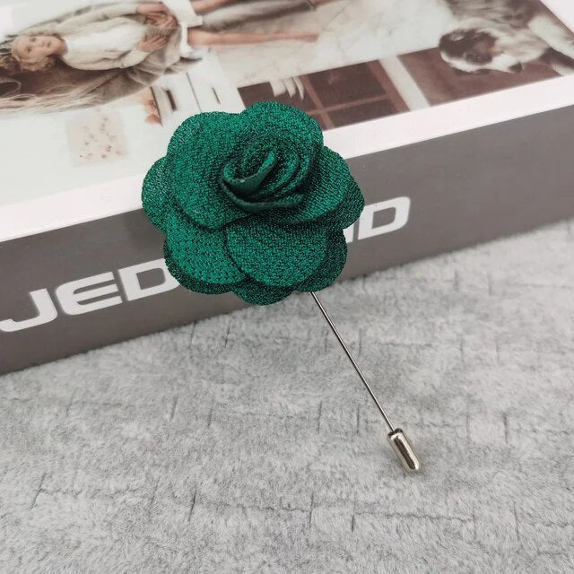 Men's Swag Brooch Decoration Lapel Pins for Suits Fabric Flower Rose Accessories