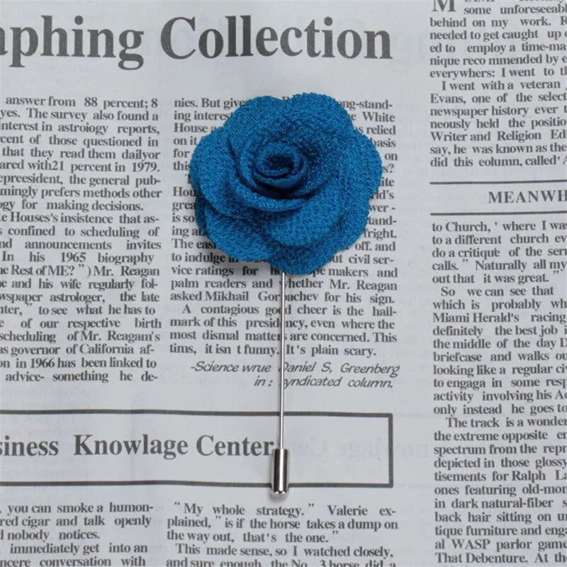 Men's Swag Brooch Decoration Lapel Pins for Suits Fabric Flower Rose Accessories