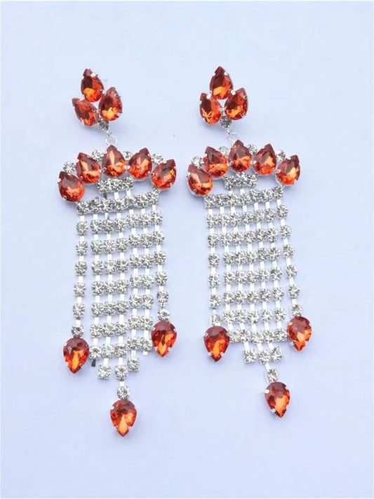 Luxury Radiant Rhinestone Crystal Drop Earrings for Women Dangle Luxury Earrings