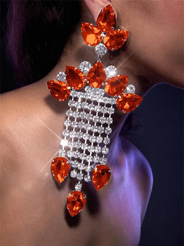 Luxury Radiant Rhinestone Crystal Drop Earrings for Women Dangle Luxury Earrings