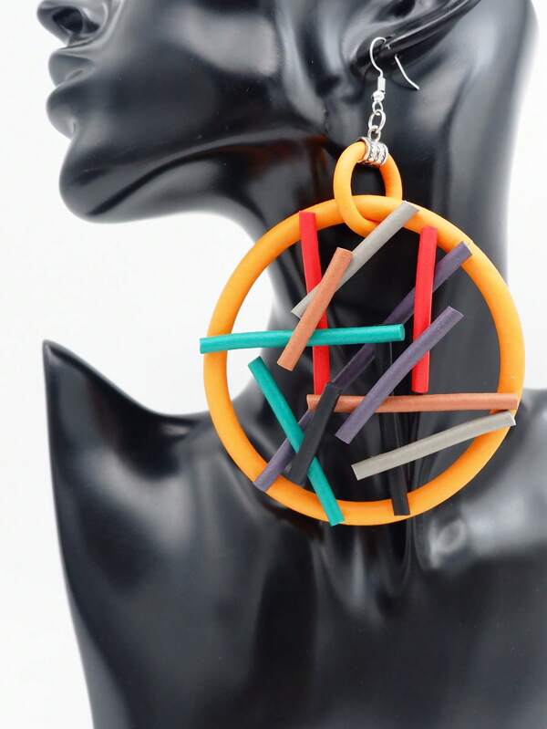 NEW Big Trendy Statement Funky Fashion Women Bohemian Drop Earrings Handmade Rubber Jewelry