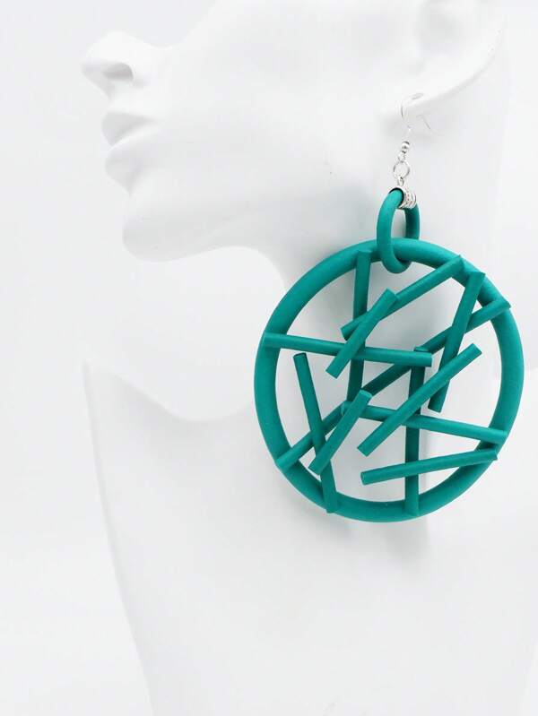 NEW Big Trendy Statement Funky Fashion Women Bohemian Drop Earrings Handmade Rubber Jewelry