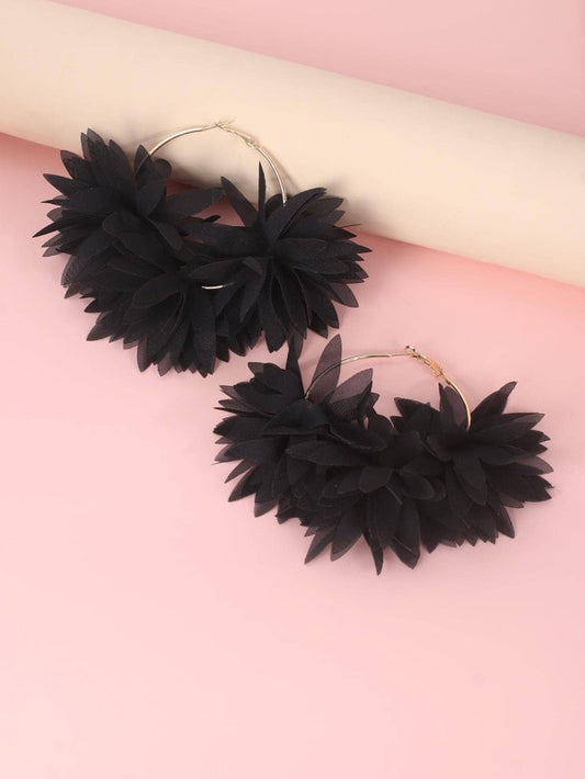 Cute Island Girl Styled Fashion Flower Hoop Earrings for Ladies Accessories