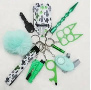 Fashionista Self-Defense Keychains for Self-Awareness Safety Alarm w Contactless Door Opener, Decorative Accessories, Perfect for Protection