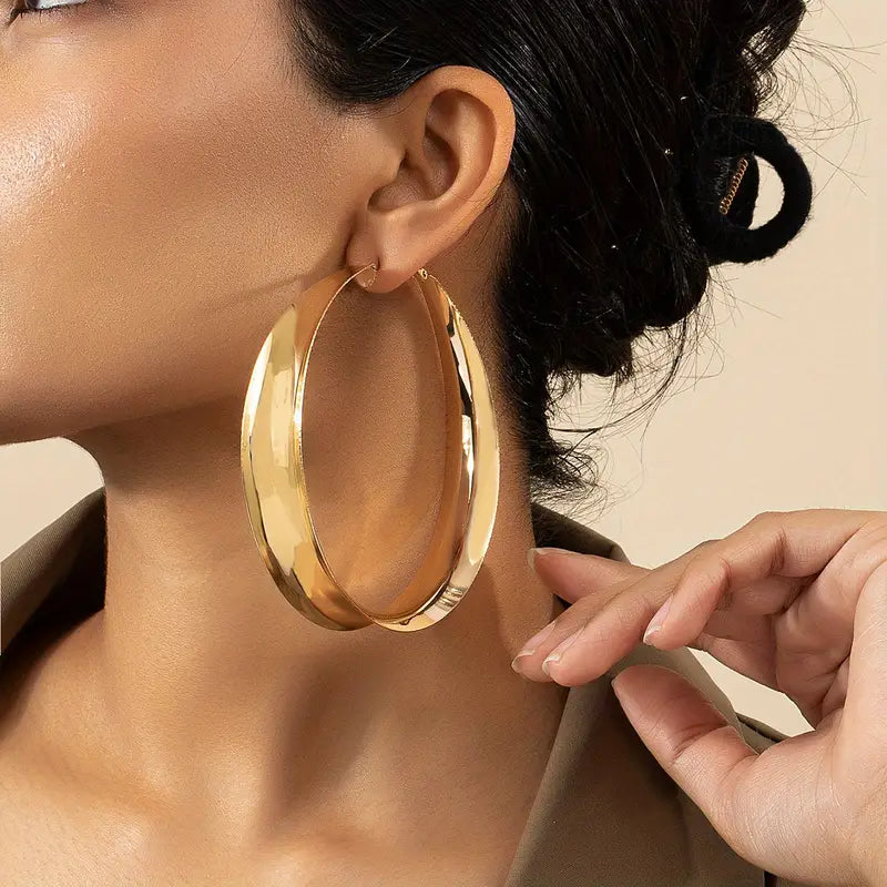 Trendy Big Bang Fashionable Statement Hoop Earrings for Women Ladies Accessories