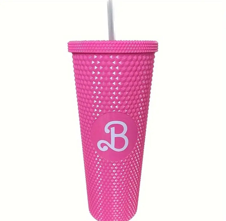 It’s Barbie Plastic Glam Sip'n w Lid & Straw Large Cute Creative Pattern Drinking Fancy Girls Cup