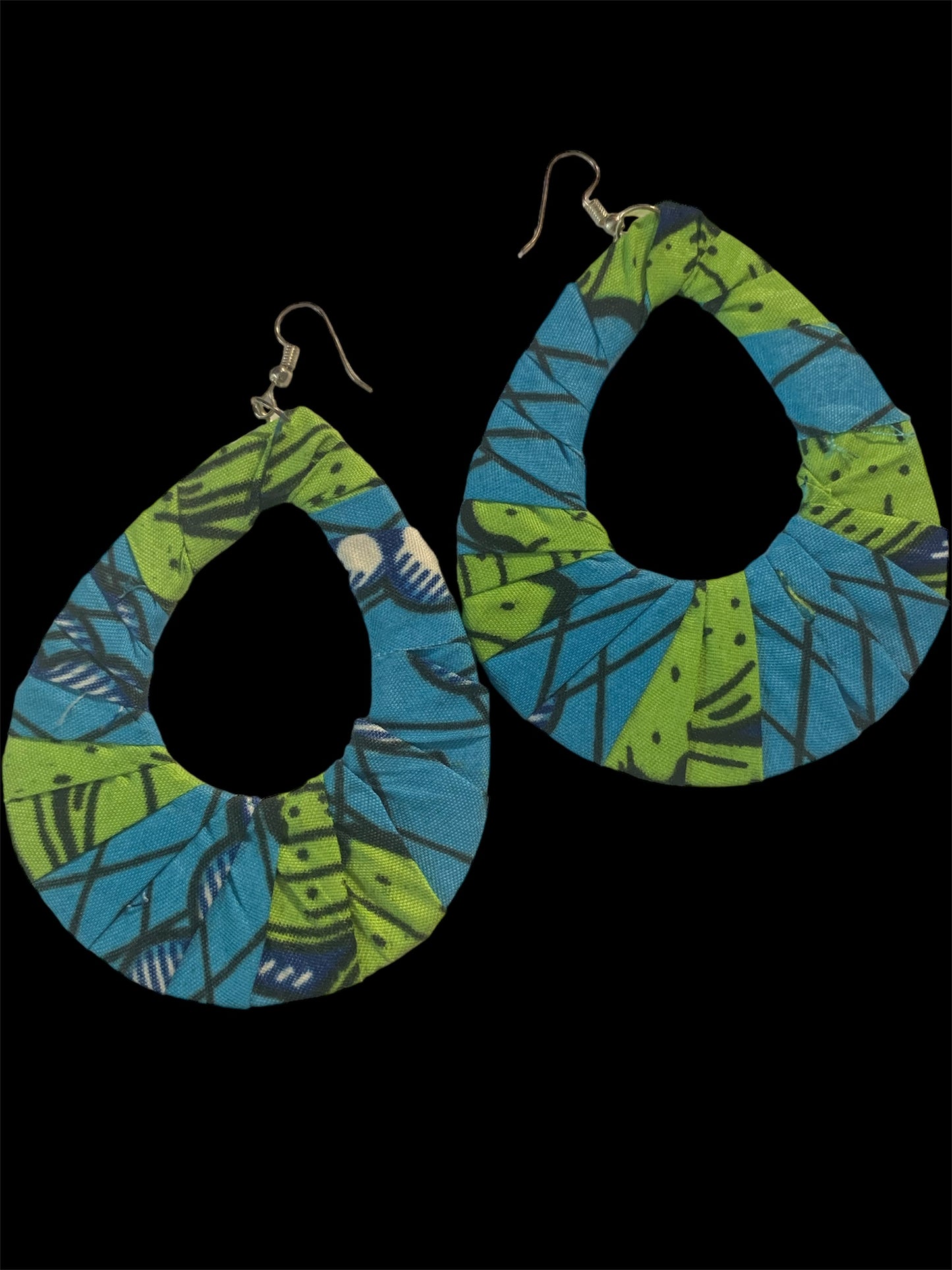 Blue Green Mixed Styling Women's African Metro Styled Wood  Fashion Statement  Earrings Jewelry