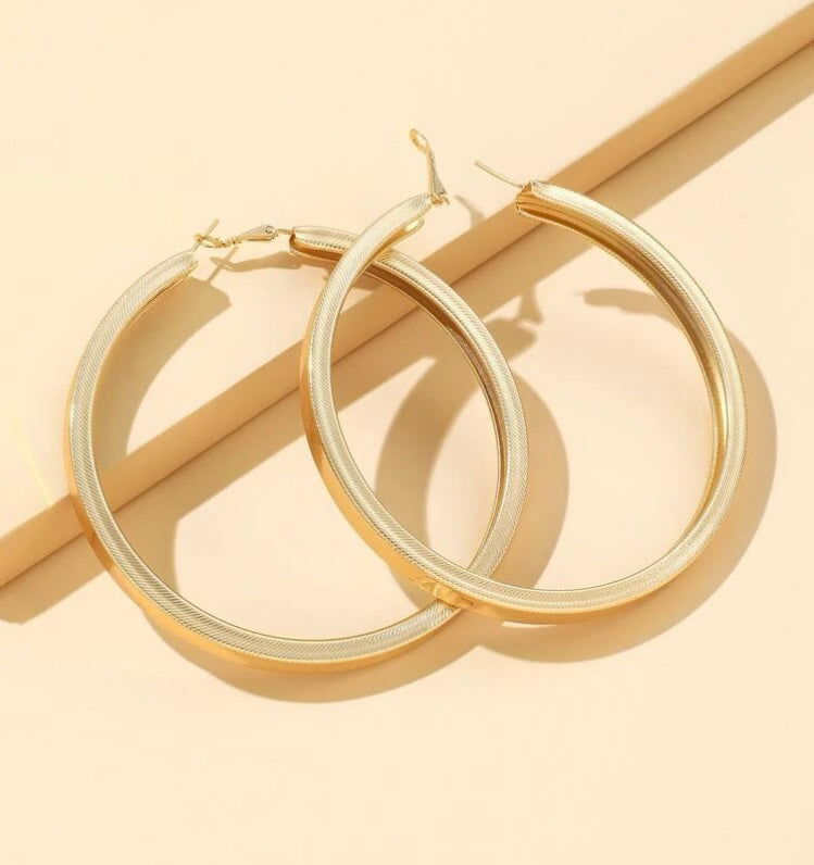 Golden Big Hobo Hoop Earrings for Everything Wear Accessories for Ladies w Fashionable Style