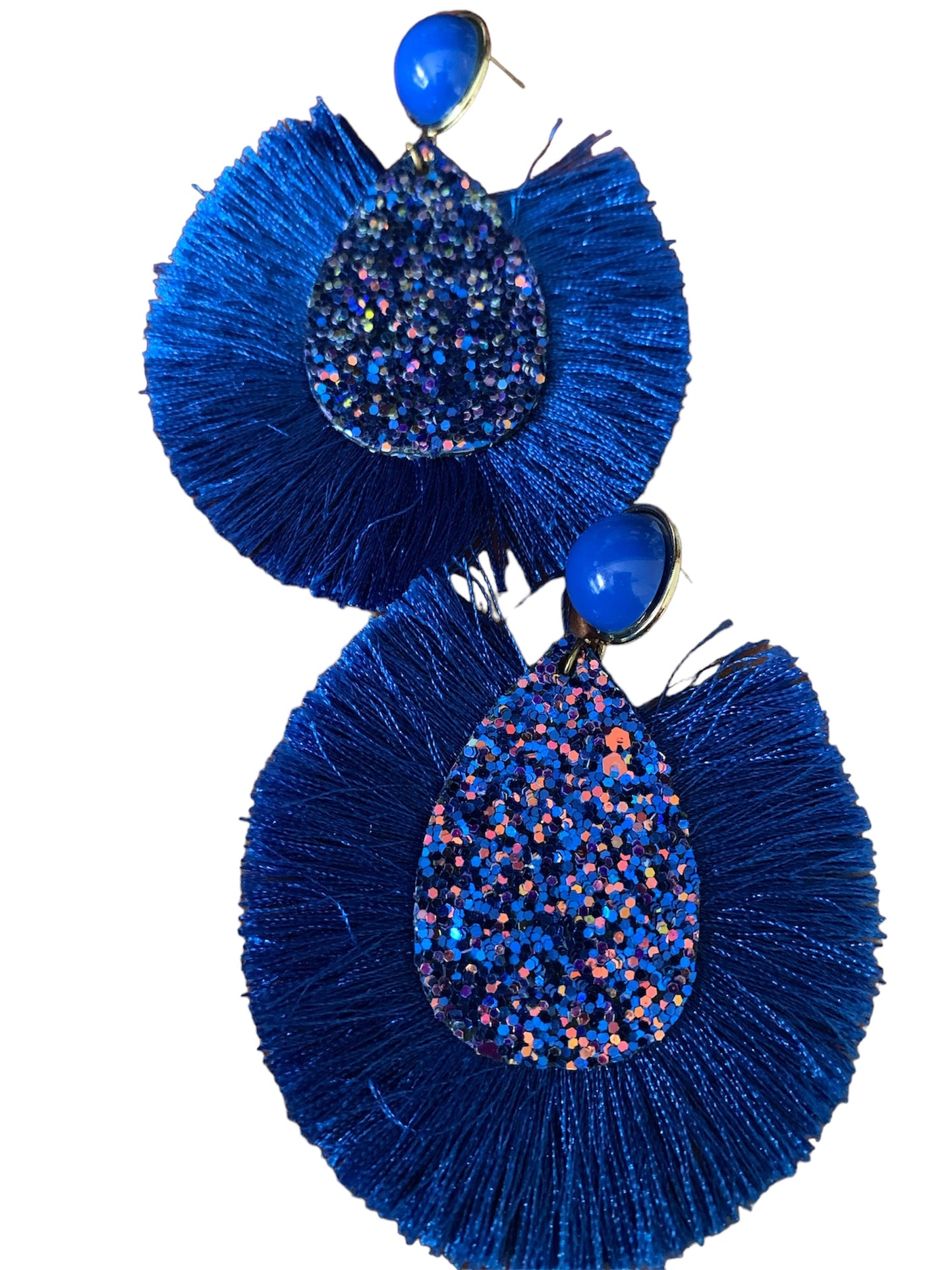 Radiant Glitter Tassel Women  Feathered Styled Statement Fashion Earrings Accessory