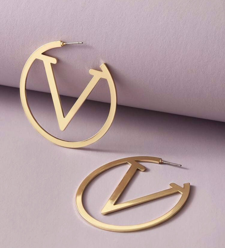Hoop Styled Letter Designed Fashion In Style Earrings