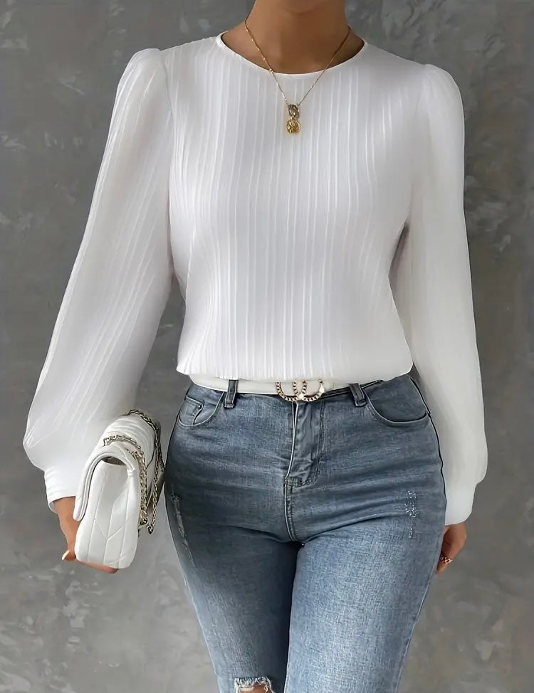 Women’s Lovely White Casual Comfortable Top Blouse Fashion Plus Size Shirt