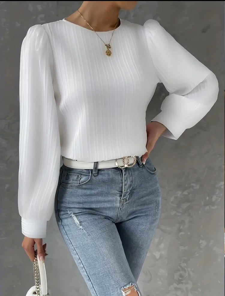 Women’s Lovely White Casual Comfortable Top Blouse Fashion Plus Size Shirt