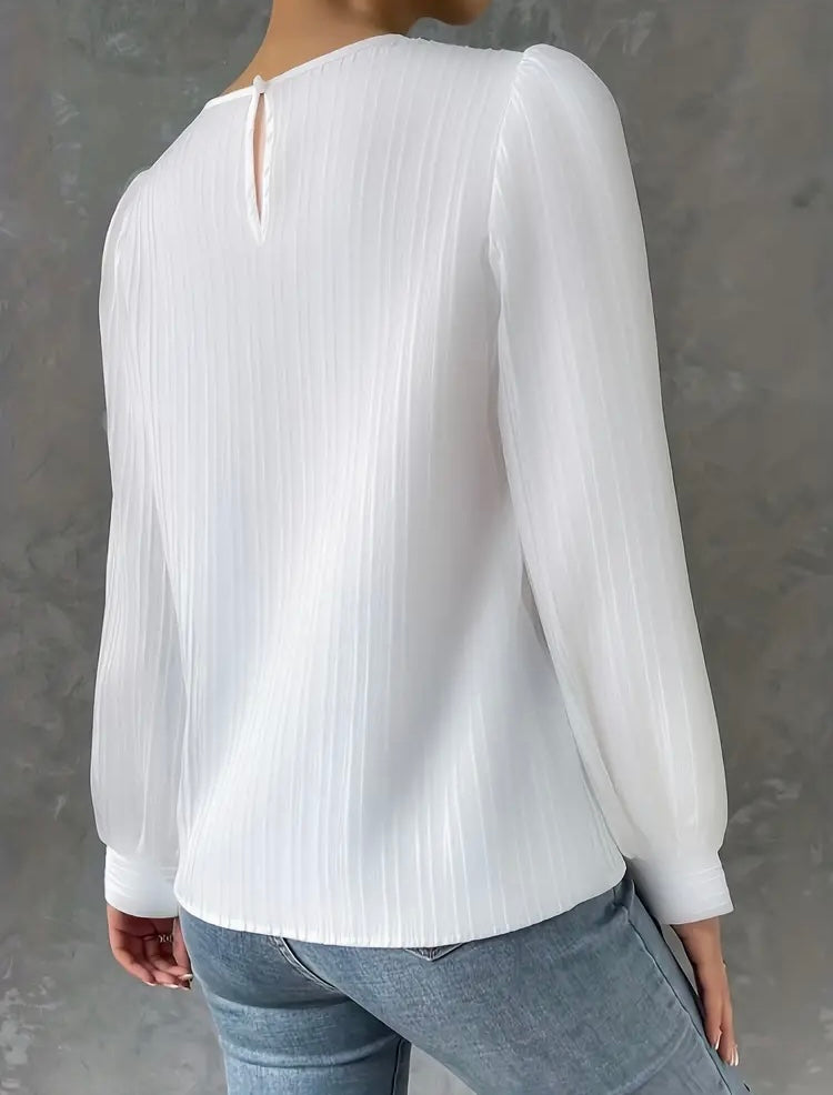 Women’s Lovely White Casual Comfortable Top Blouse Fashion Plus Size Shirt