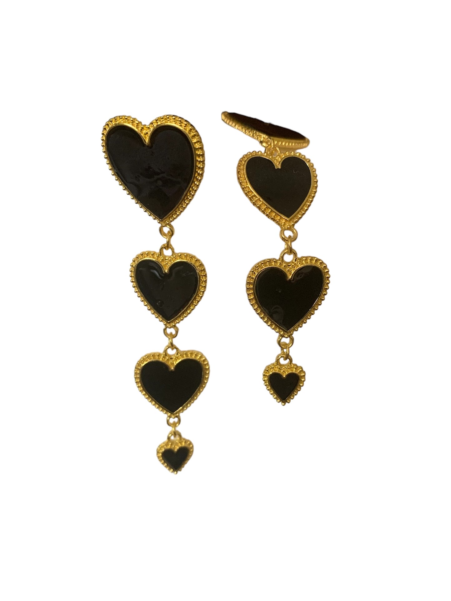 Women's Fashion Statement Four Layers of Beautiful Dangle Hearts Earrings Accessories