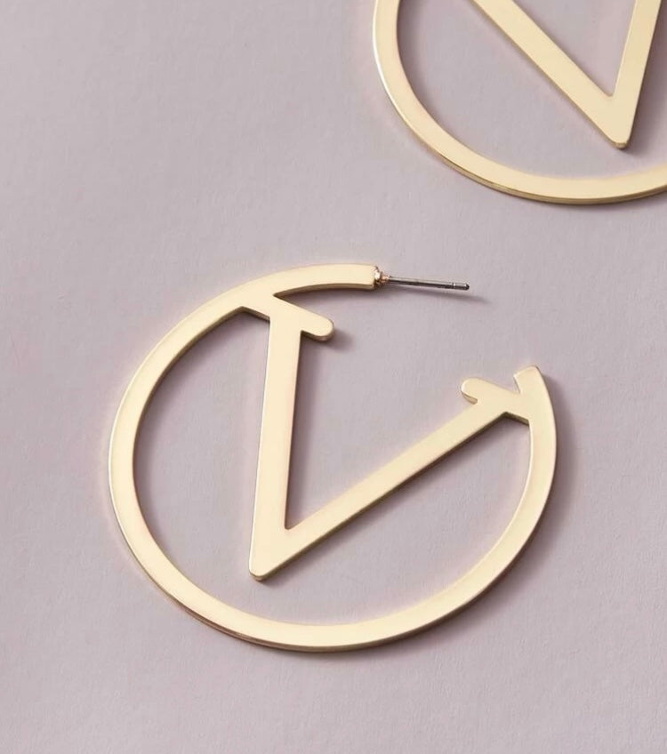 Hoop Styled Letter Designed Fashion In Style Earrings