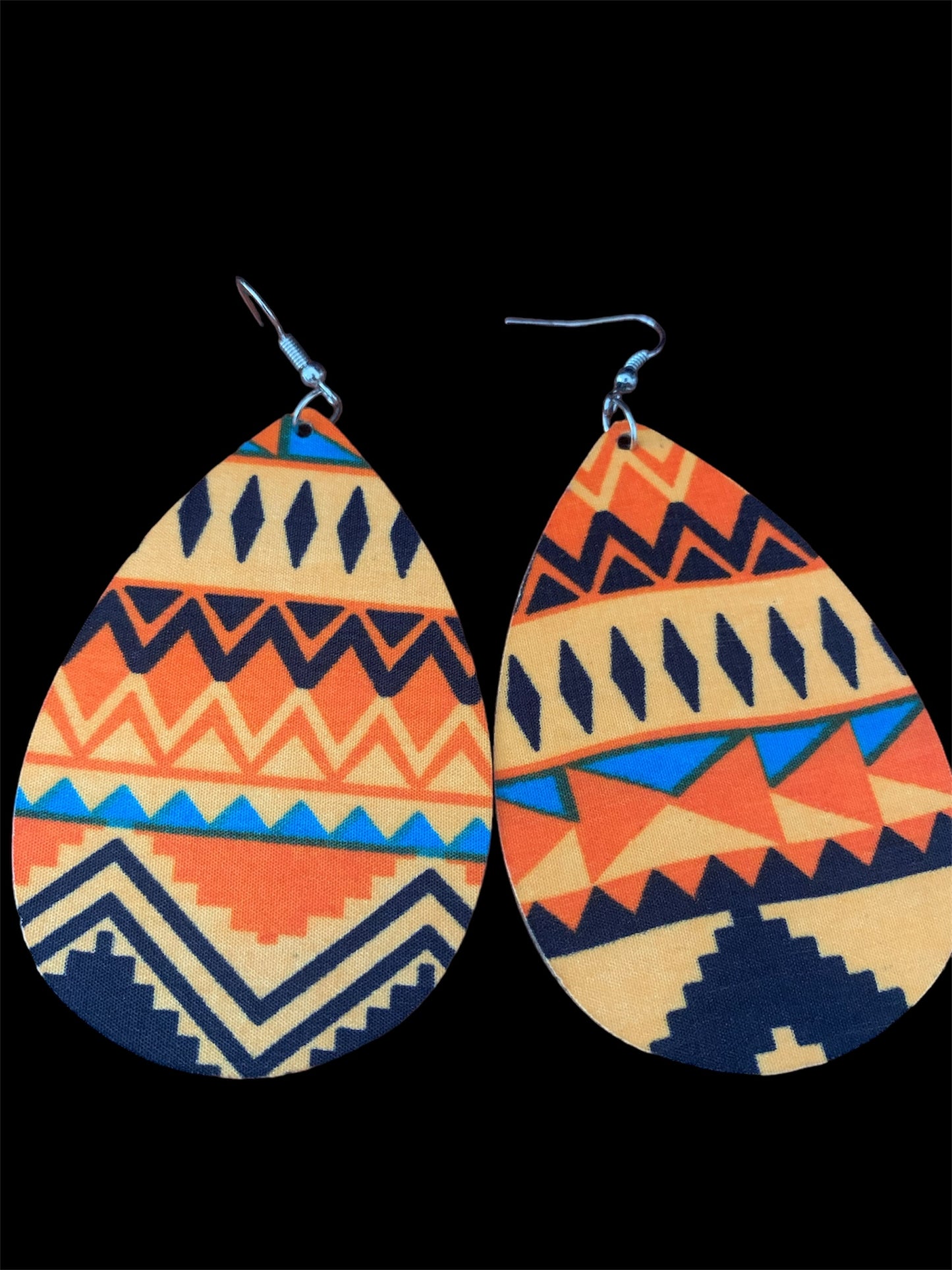 Women's Orange African Metro Styled Wood  Fashion Statement  Earrings Jewelry