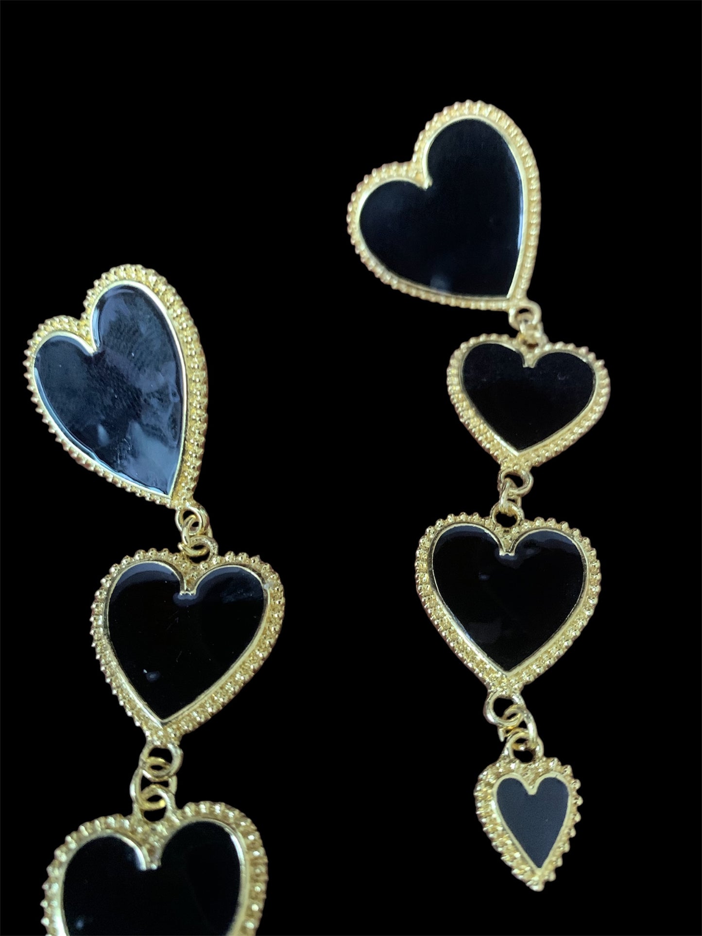 Women's Fashion Statement Four Layers of Beautiful Dangle Hearts Earrings Accessories