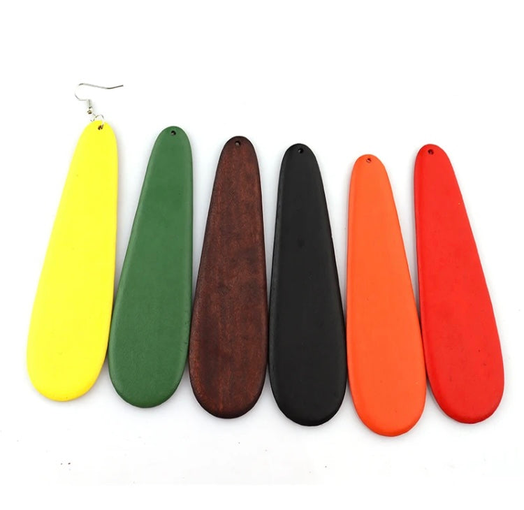 Bohemian Wood Drop Natural Wood African Jewelry Long Teardrop Dangle Earrings for Women’s Fashion Statement Accessories