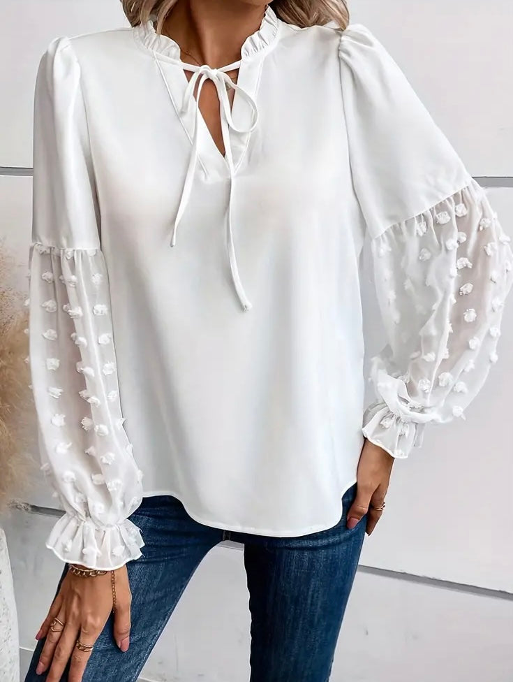 Women’s White Casual Comfortable Top Blouse Fashion Plus Size Shirt