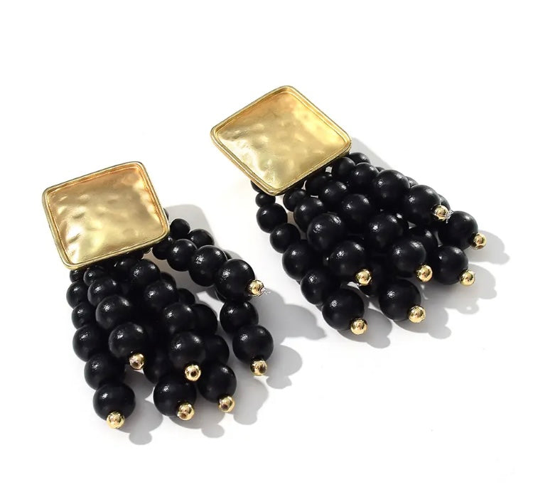 Glam Cute Statement Beaded Drop Earrings Fashion Trendy Jewelry Accessories for Women Accessories