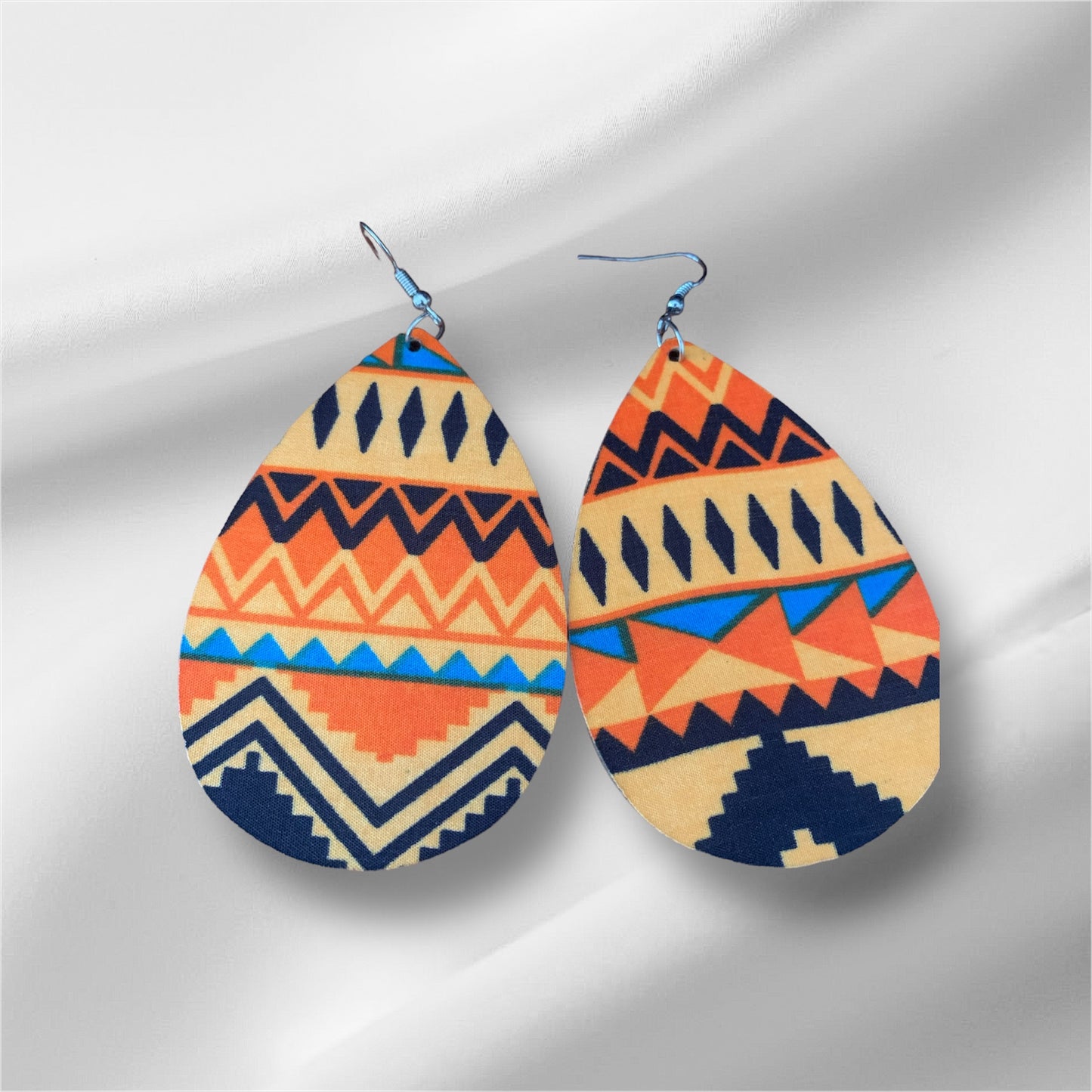 Women's Orange African Metro Styled Wood  Fashion Statement  Earrings Jewelry