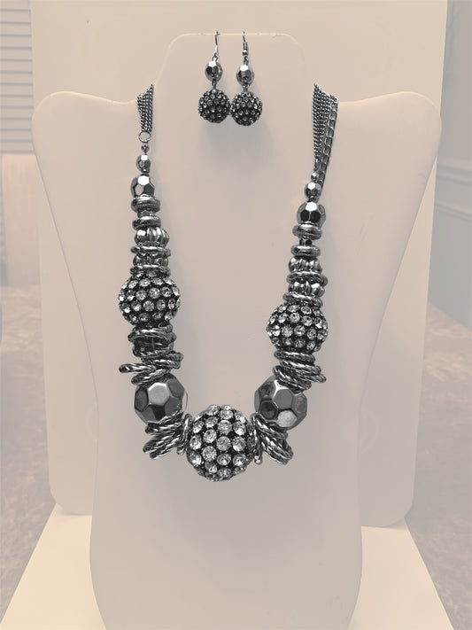 Stunning Necklace Set for Formal Wedding Formal Attire w Rhinestones Ladies Accessories