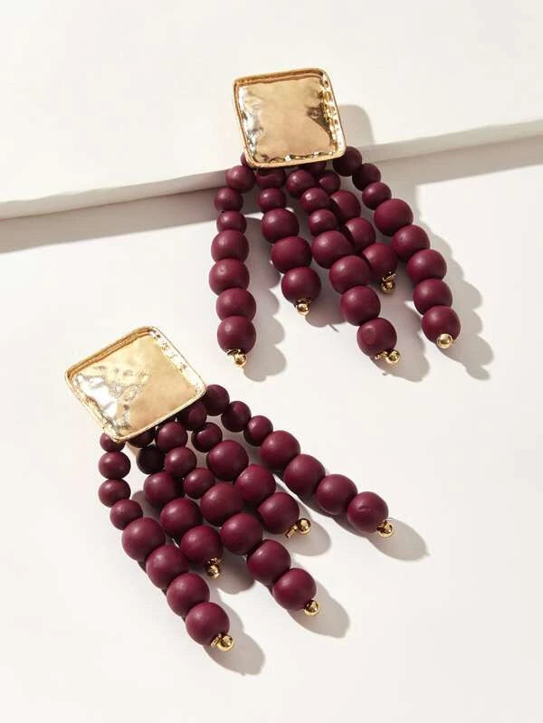 Glam Cute Statement Beaded Drop Earrings Fashion Trendy Jewelry Accessories for Women Accessories