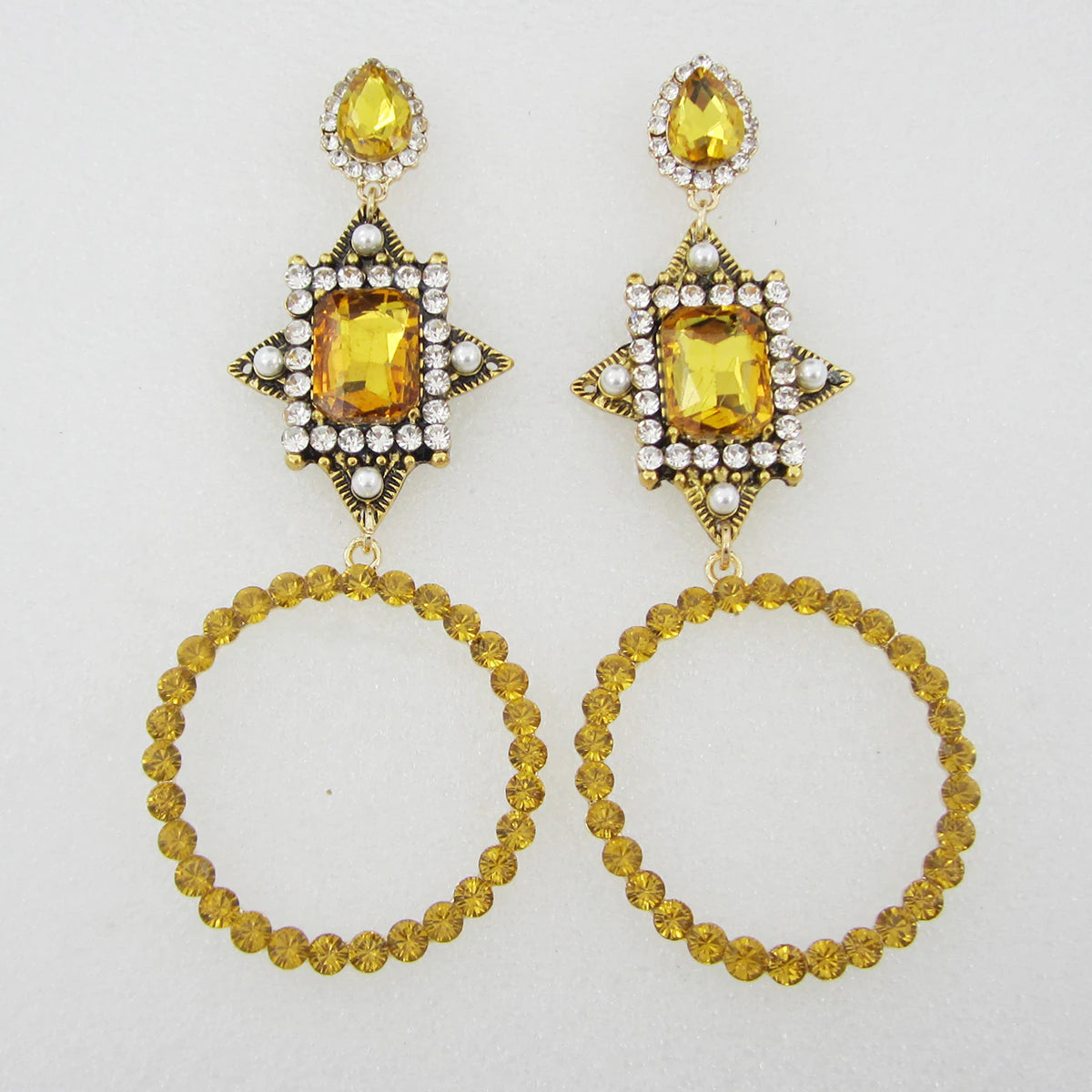Sophisticated Trendy Long Bohemian Big Drop Crystal Rhinestone Earrings Exquisite Rhinestone  Ear Jewelry