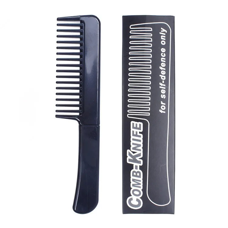 Discrete Self Defense Comb Knife Blade and Heat Resistant Hair Styling Tools Wide Spikes Tooth Fashion Accessory