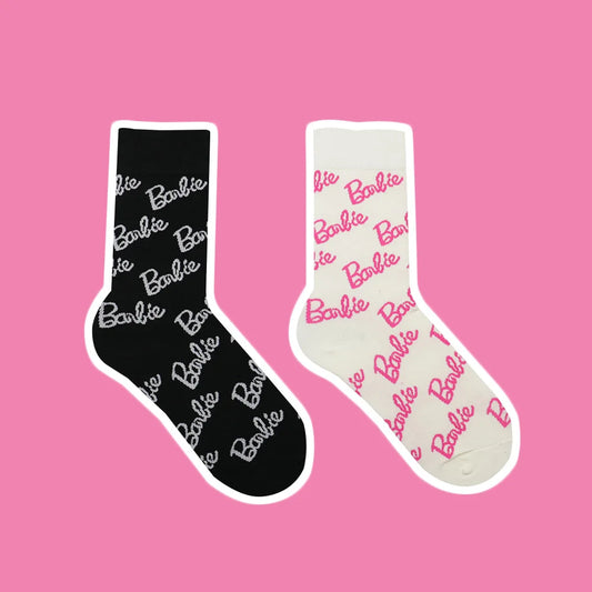 Fashion Cute Barbie Stylish Mid Calf Girls Ladies Letter Socks