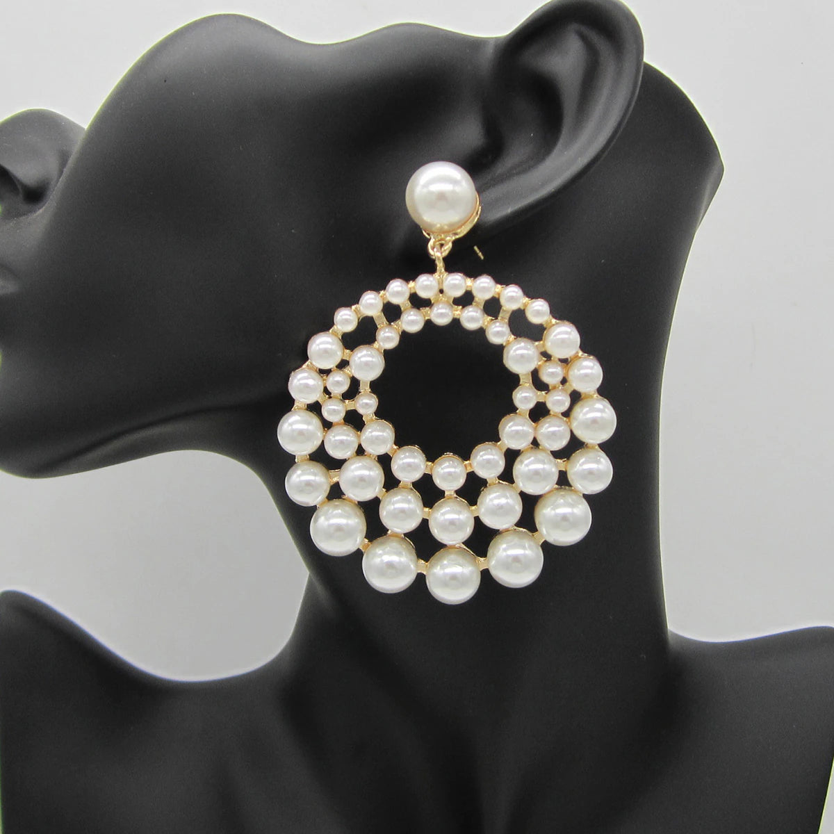 All New Glam Drop Shiny Pearly Beads Earrings Fashion Trendy Chic Jewelry