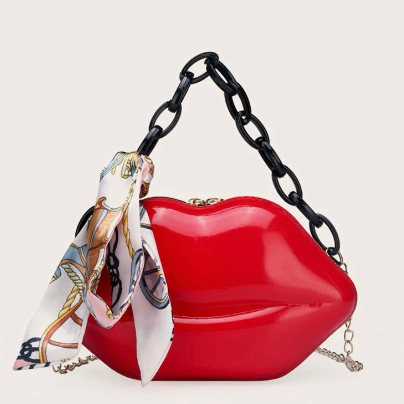 Fashion Sassy Kiss Mini Purse Tote Stylish Lip Shaped Satchel Bag Tote Purse