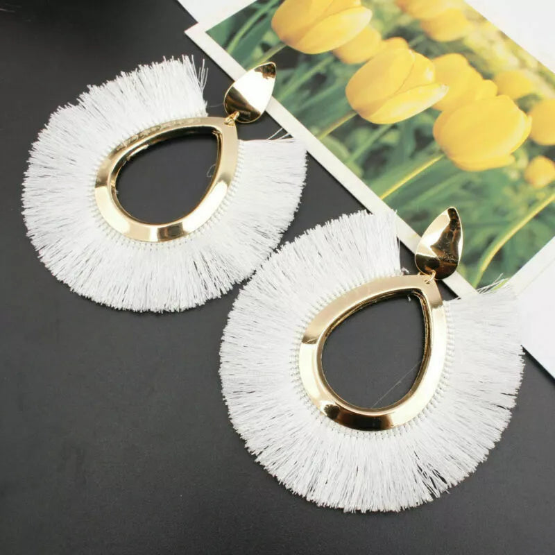 Women Sassy Classy  Fringe Earring Statement Jewelry Fashion Bohemian Tassel Earrings