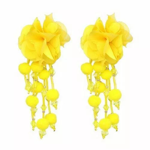 Bohemian Fringed Flower Earrings Dangle Beaded Trendy Statement Earrings Womens Jewelry