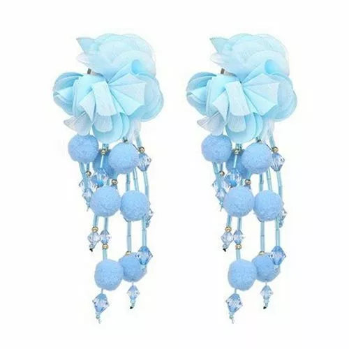 Bohemian Fringed Flower Earrings Dangle Beaded Trendy Statement Earrings Womens Jewelry