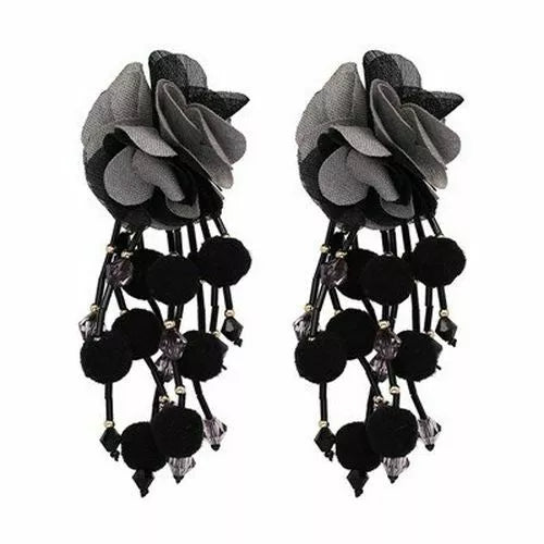 Bohemian Fringed Flower Earrings Dangle Beaded Trendy Statement Earrings Womens Jewelry