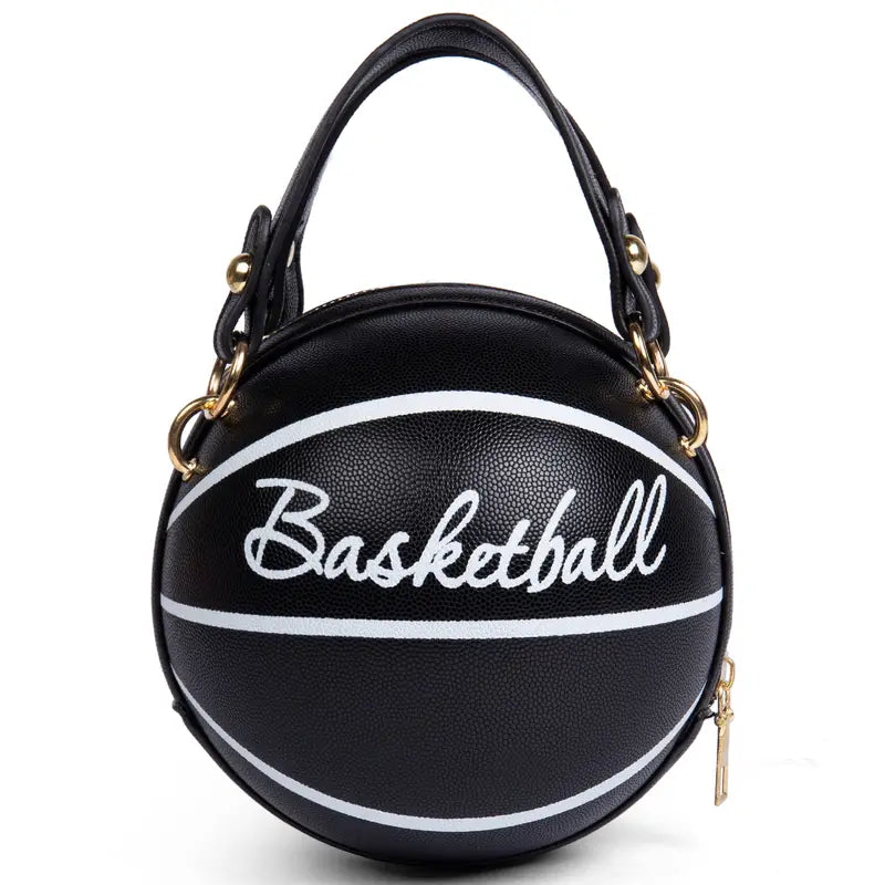 Black Basketball Fashion Shaped Crossbody Bag Trendy Chain Shoulder Bag Purse