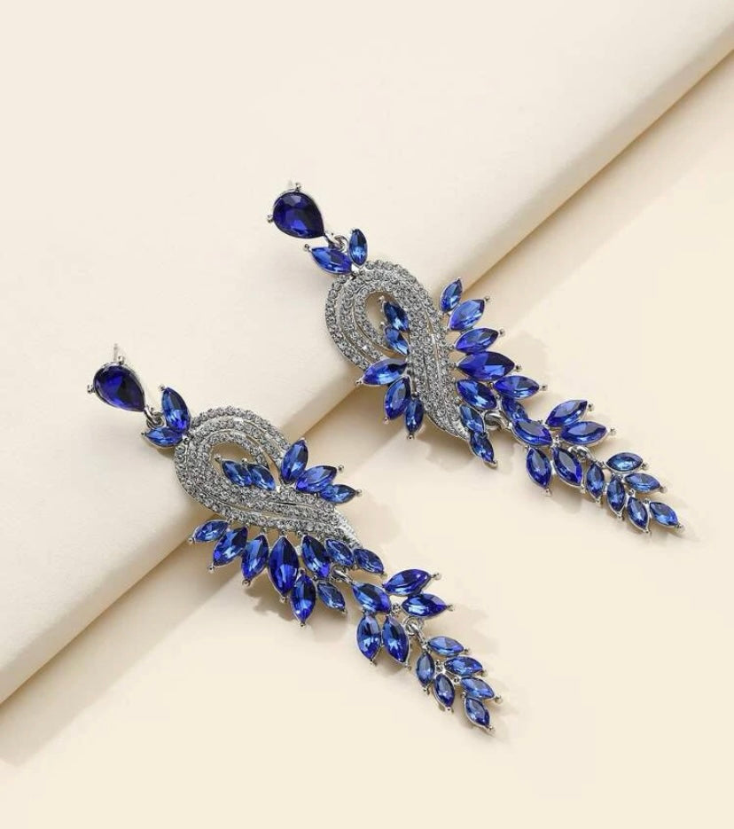 Fashion Rhinestone Crystal Elegant Drop Statement Dazzle Earrings Women’s Jewelry