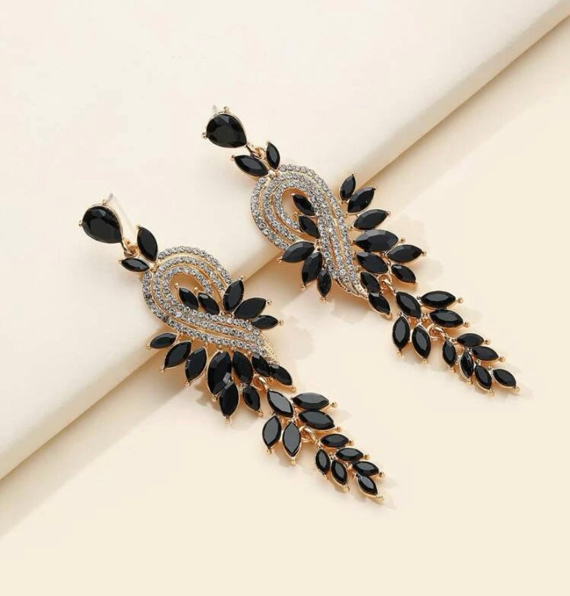 Fashion Rhinestone Crystal Elegant Drop Statement Dazzle Earrings Women’s Jewelry