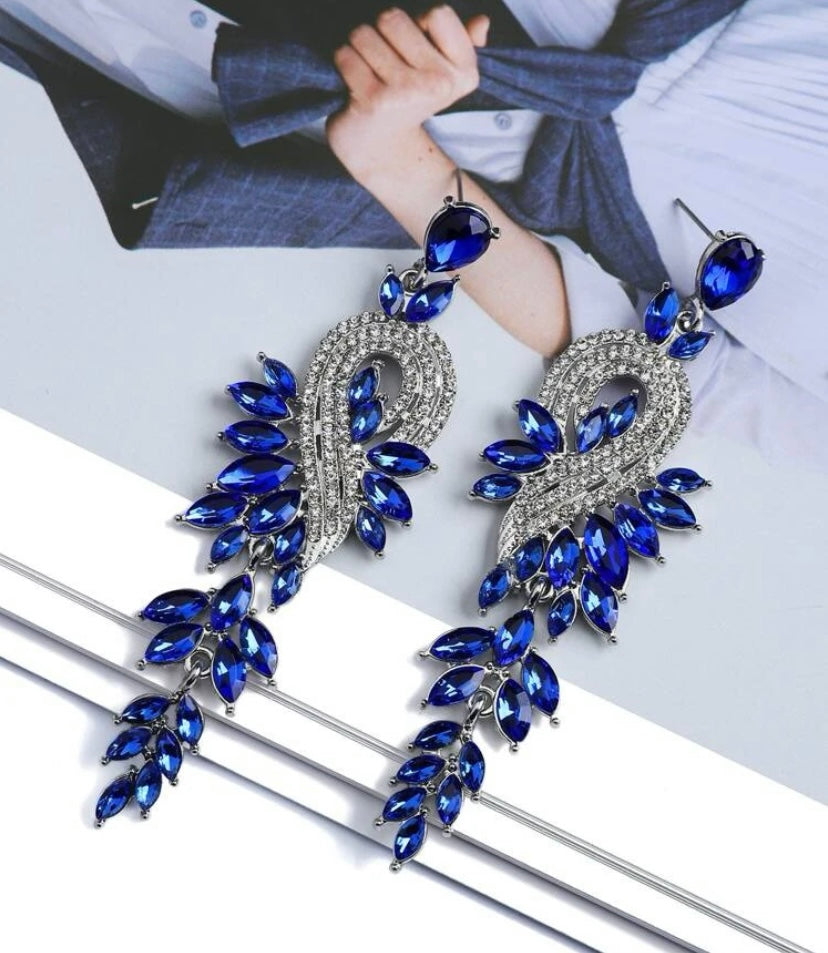 Fashion Rhinestone Crystal Elegant Drop Statement Dazzle Earrings Women’s Jewelry