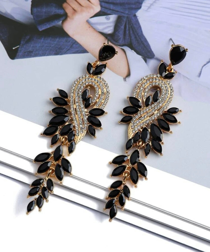 Fashion Rhinestone Crystal Elegant Drop Statement Dazzle Earrings Women’s Jewelry