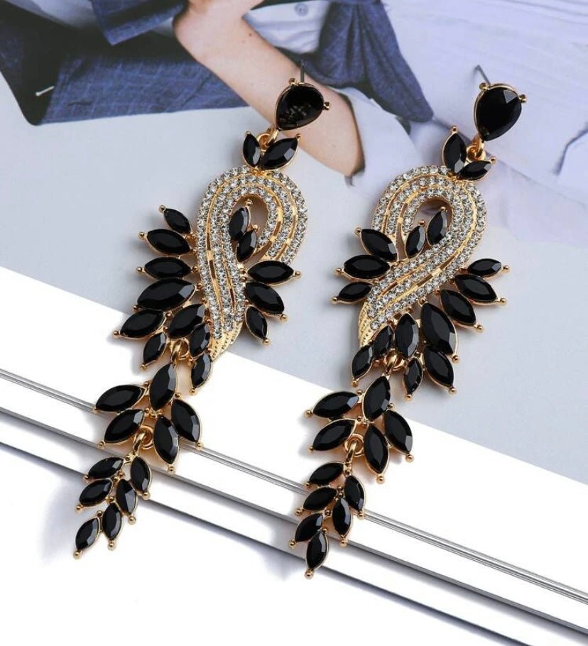 Fashion Rhinestone Crystal Elegant Drop Statement Dazzle Earrings Women’s Jewelry