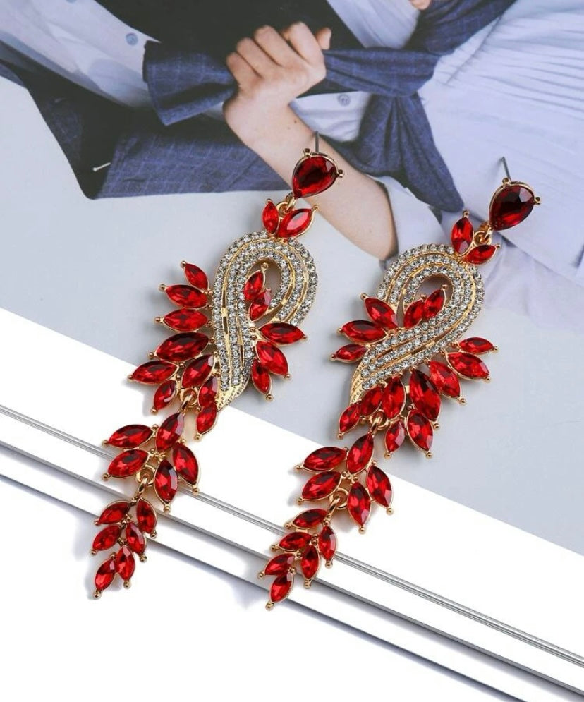 Fashion Rhinestone Crystal Elegant Drop Statement Dazzle Earrings Women’s Jewelry