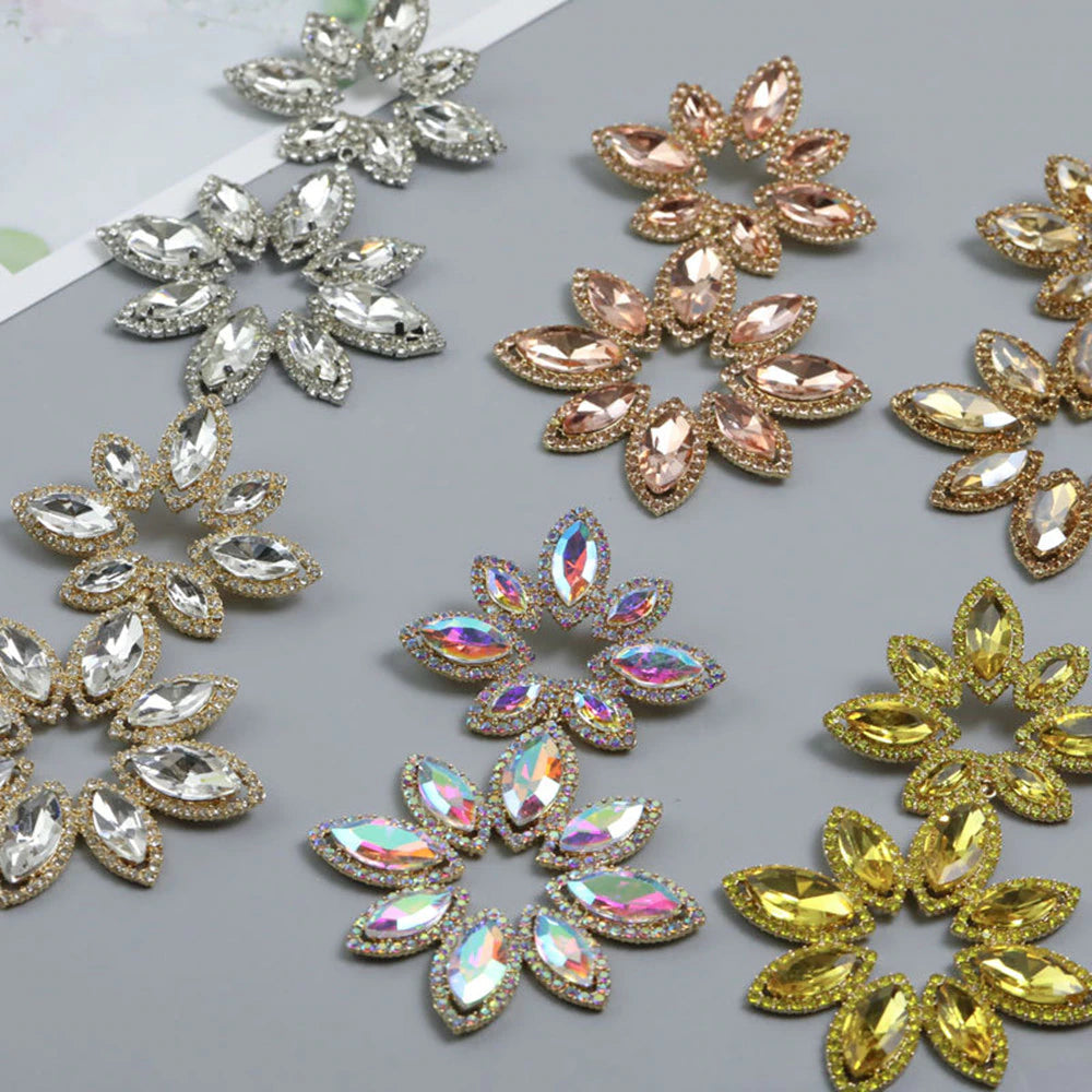 Earrings, Sunflower and Crystal AB Rhinestones – Euro Glam Dance Boutique