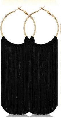 Fringe Styled Hoop Fashion Tassel Dangle Drop Bohemian  Statement Earrings Women Accessories