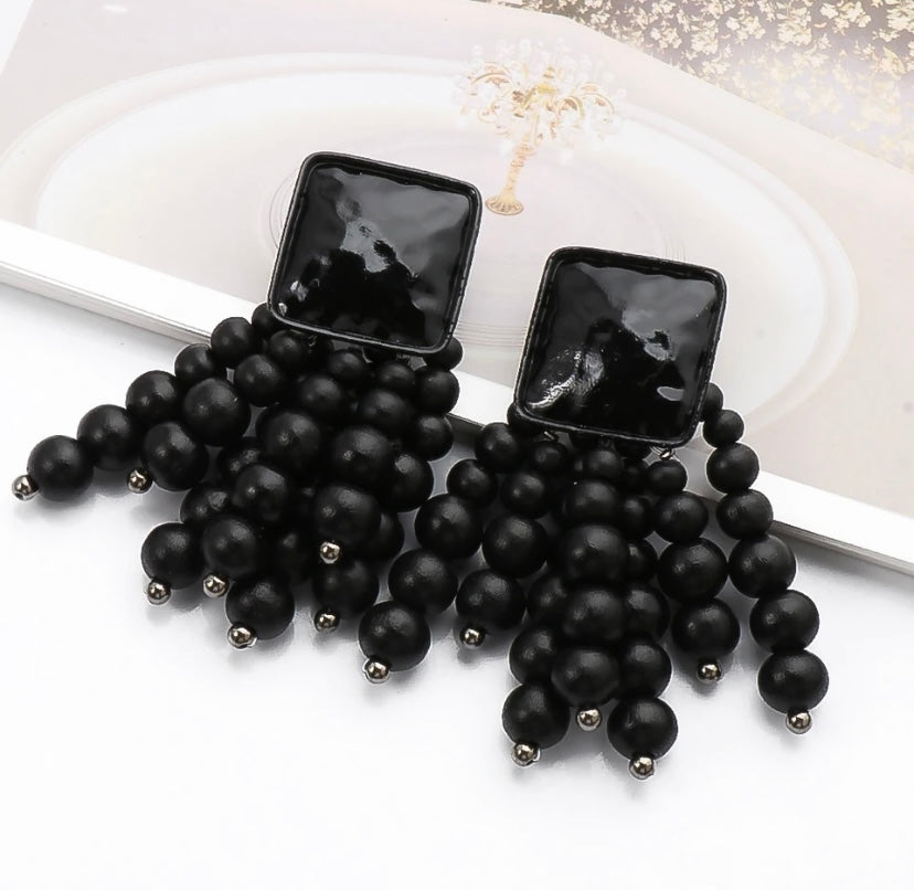 Glam Cute Statement Beaded Drop Earrings Fashion Trendy Jewelry Accessories for Women Accessories