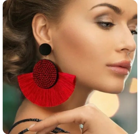 Fan Styled Statement Dangle Earrings for Women Pendant Tassel  Earrings  Jewelry